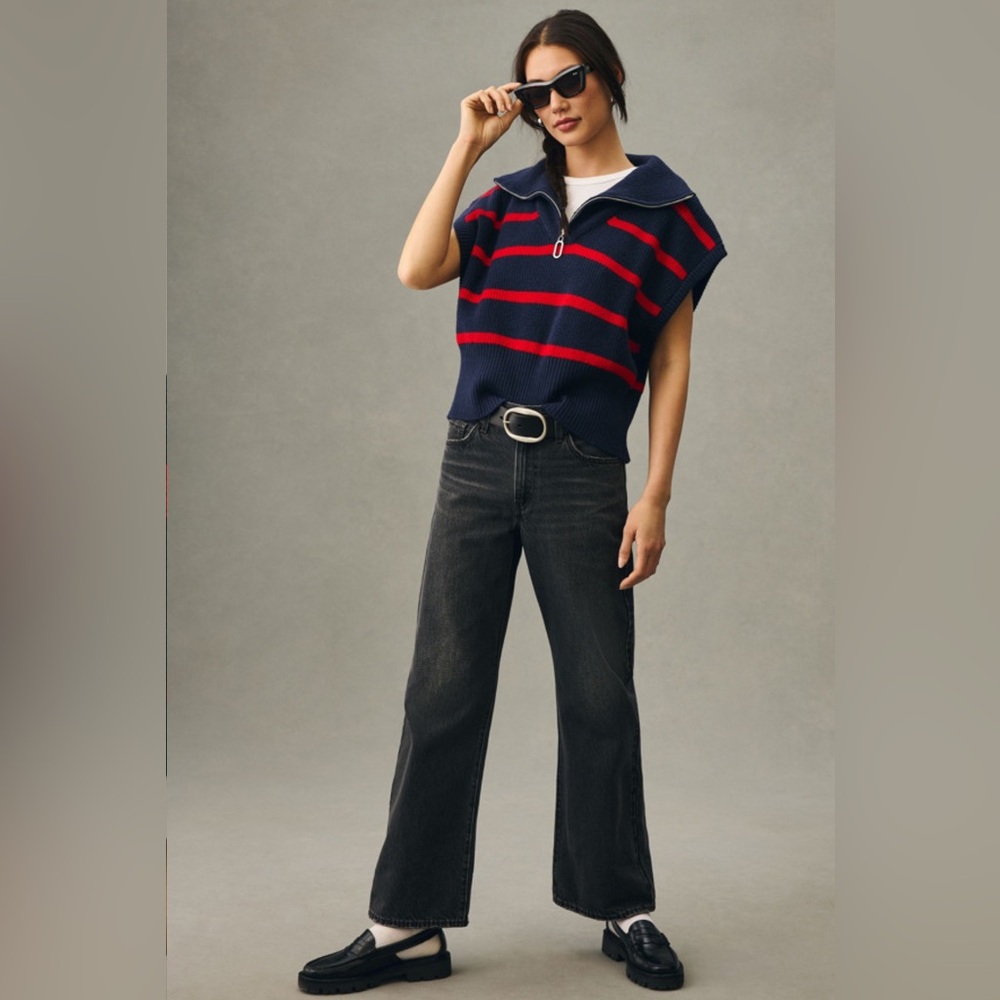 Anthropologie Maeve Quarter Zip Vest